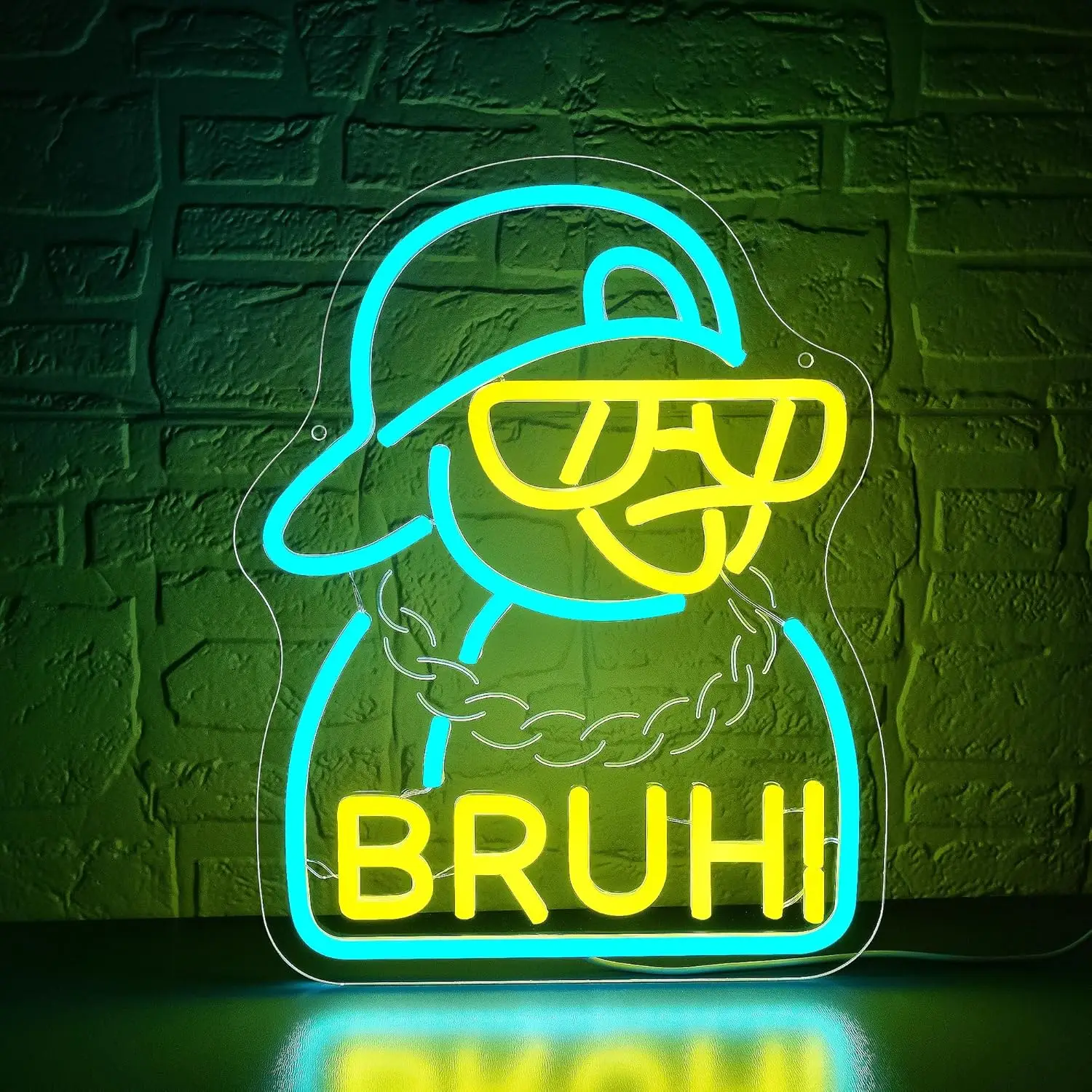 LED Neon Sign Bruh Cartoon with Hat Sunglasses for Game Room Bar Bedroom Home Decor Trendy Cool Atmosphere Lighting
LED Neon Sign Bruh Cartoon with Hat Sunglasses for Game Room Bar Bedroom Home Decor Trendy Cool Atmosphere Lighting