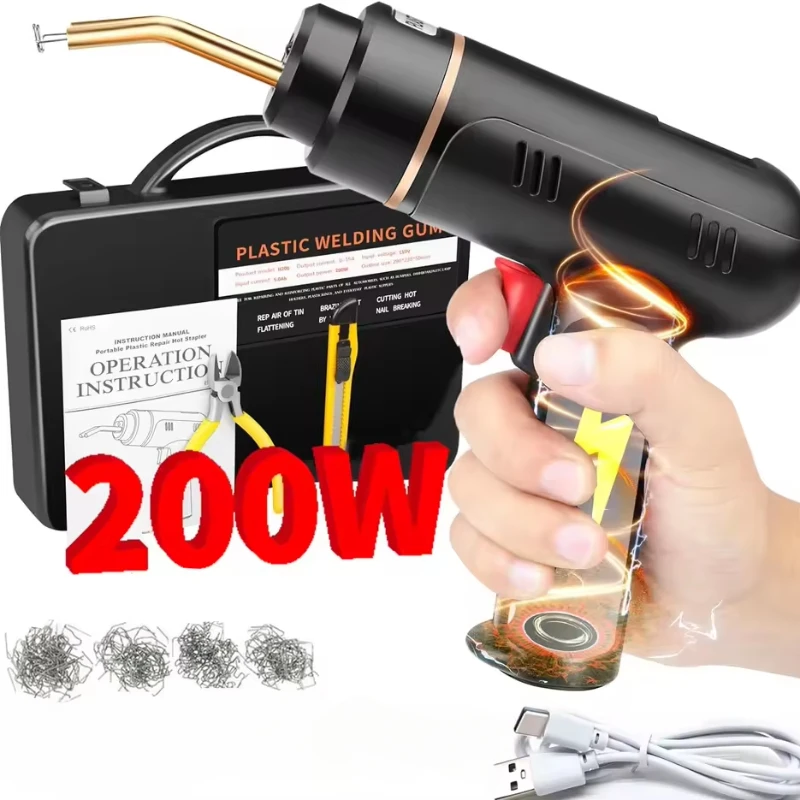 200W USB Rechargeable Hot Stapler Welder Kit for Plastic Crack Repair, Car Bumper Fixing Tool with 5000mAh Battery Cordless
200W USB Rechargeable Hot Stapler Welder Kit for Plastic Crack Repair, Car Bumper Fixing Tool with 5000mAh Battery Cordless