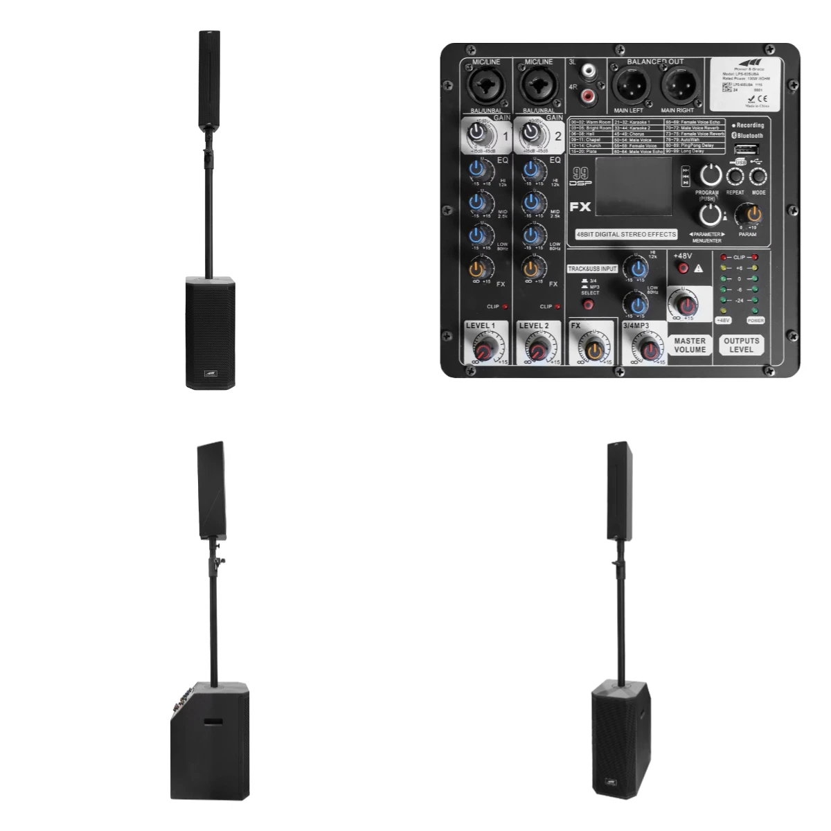 V High-Power Portable PA System Speaker with Portable Active Waterproof Sound System