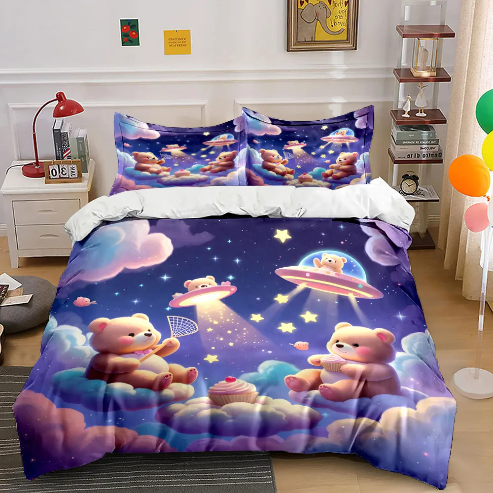 Bears on dreamy clouds Print Soft Comfortable Duvet Cover Bedding Set Included 1*Duvet Cover 2*Pillowcases Luxury Gift
Bears on dreamy clouds Print Soft Comfortable Duvet Cover Bedding Set Included 1*Duvet Cover 2*Pillowcases Luxury Gift