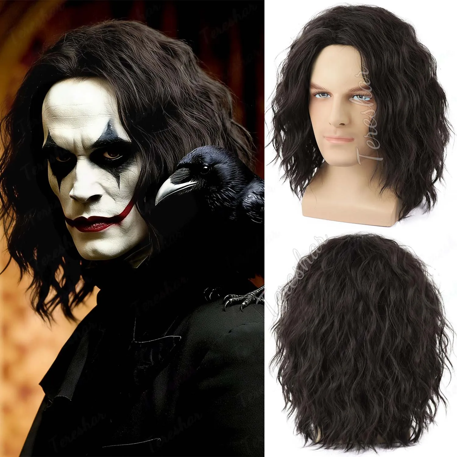 Synthetic Mens Black|Brown Curly Wig Short Male Wigs for Costume Party Cosplay Halloween Anime or Fun, Eric Draven|Aragorn Wig
Synthetic Mens Black|Brown Curly Wig Short Male Wigs for Costume Party Cosplay Halloween Anime or Fun, Eric Draven|Aragorn Wig