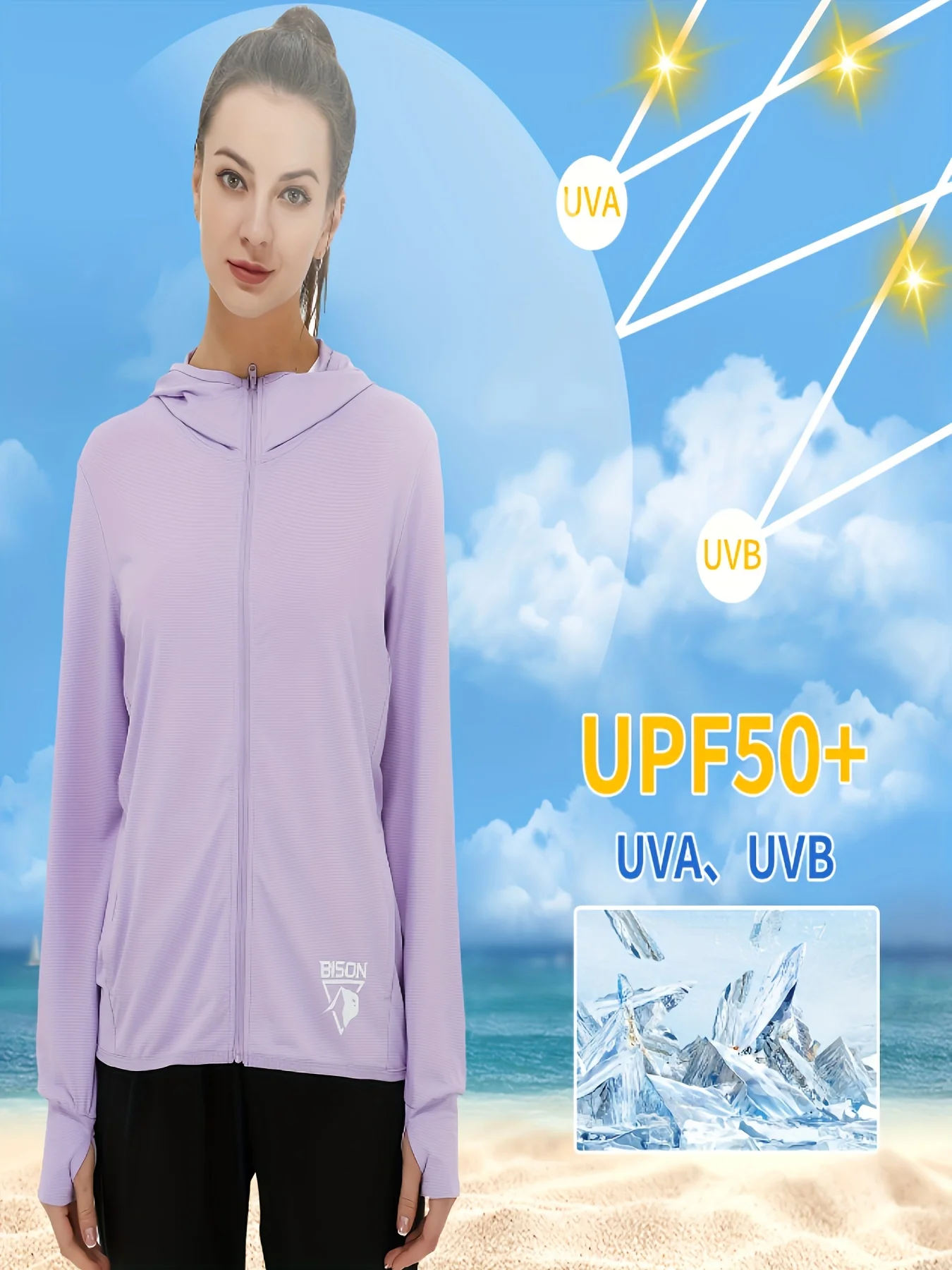 Women's Upf 50 Sunscreen Long-Sleeved Hooded Jacket Full Zipper Outdoor Hiking, Bicycle, Fishing
Women's Upf 50 Sunscreen Long-Sleeved Hooded Jacket Full Zipper Outdoor Hiking, Bicycle, Fishing