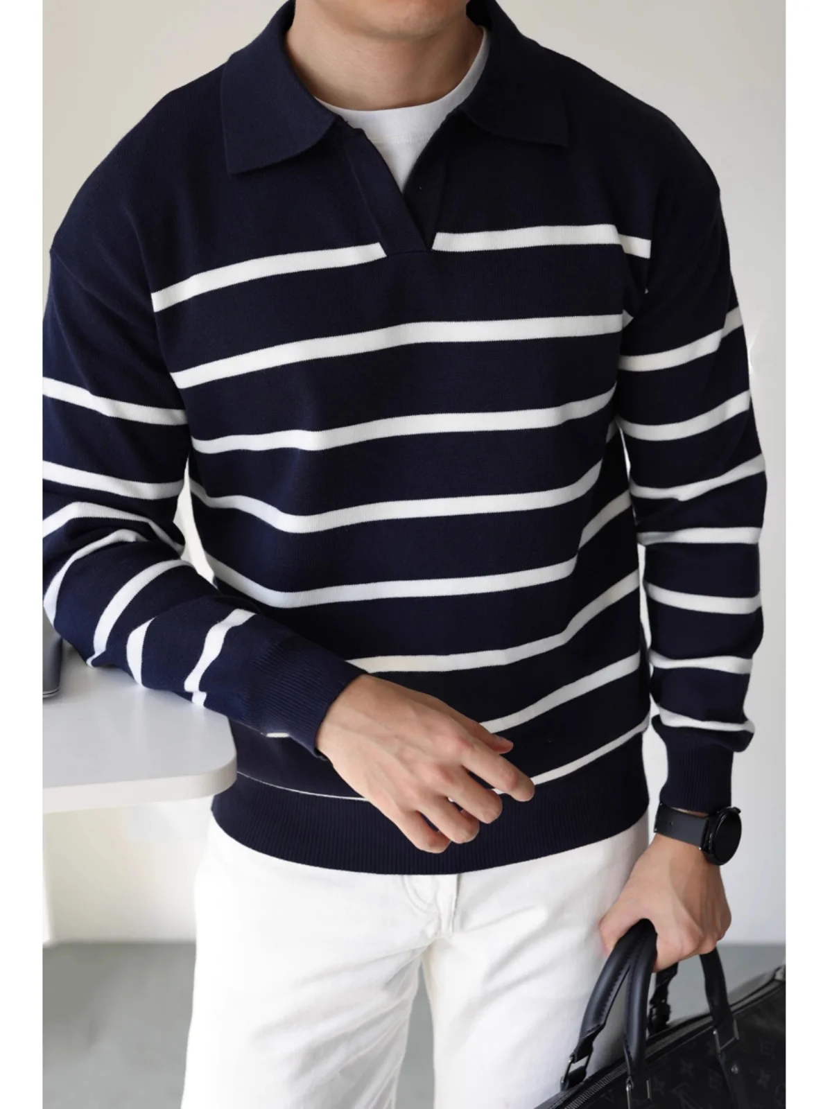 Retro Double Strand Sea Captain Sweater O-Ne Knitted Long Sve Striped Sweater Casual Busin Men's Autumn Winter Knitwear
Retro Double Strand Sea Captain Sweater O-Ne Knitted Long Sve Striped Sweater Casual Busin Men's Autumn Winter Knitwear