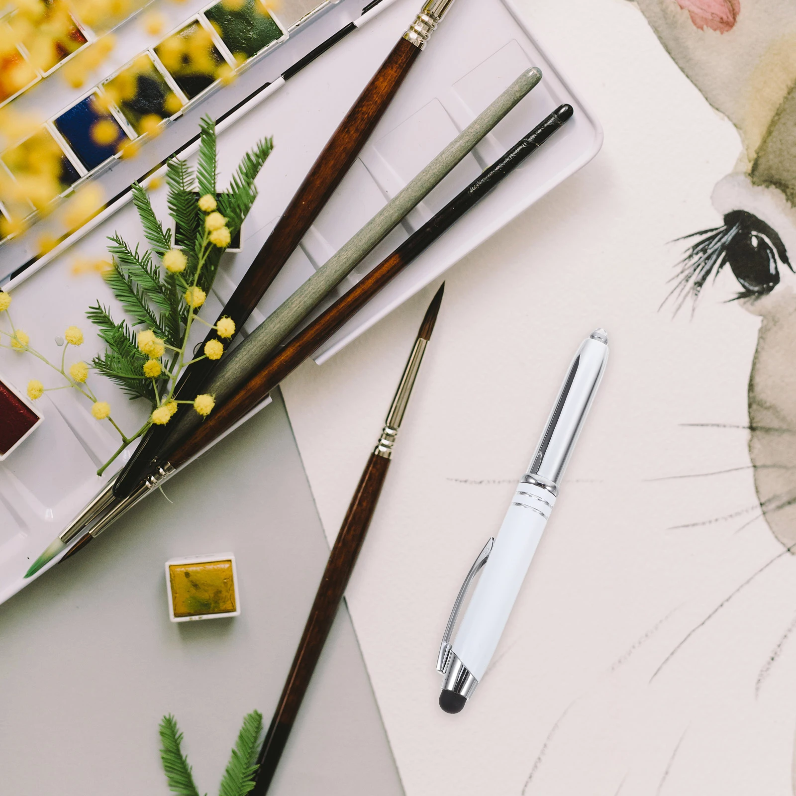 LED Light Ballpoint Pen Tip Multifunction with Stylus White Writing Daily Use Metal
LED Light Ballpoint Pen Tip Multifunction with Stylus White Writing Daily Use Metal