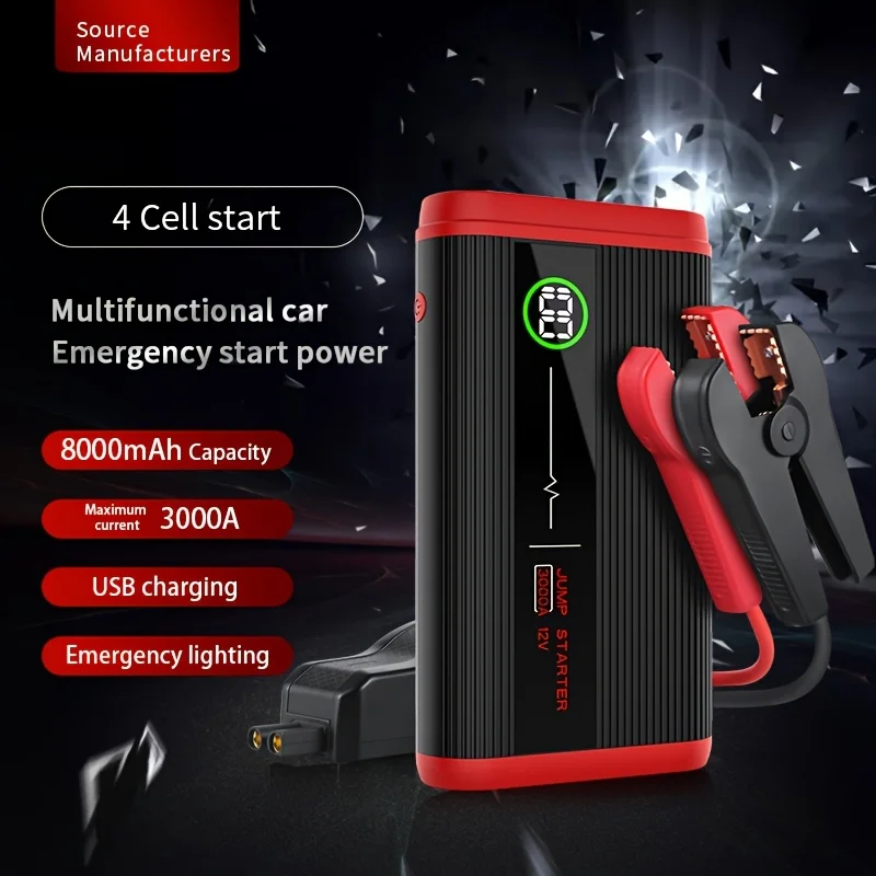 12V Portable Lithium Jump Starter, 3000A Jump Starter Battery Pack with 8000mAh Storage Battery, USB-C Storage Battery Charger for 6.0 Liter Diesel And 8.0 Liter Gasoline Engines, Round LED Display
12V Portable Lithium Jump Starter, 3000A Jump Starter Battery Pack with 8000mAh Storage Battery, USB-C Storage Battery Charger for 6.0 Liter Diesel And 8.0 Liter Gasoline Engines, Round LED Display