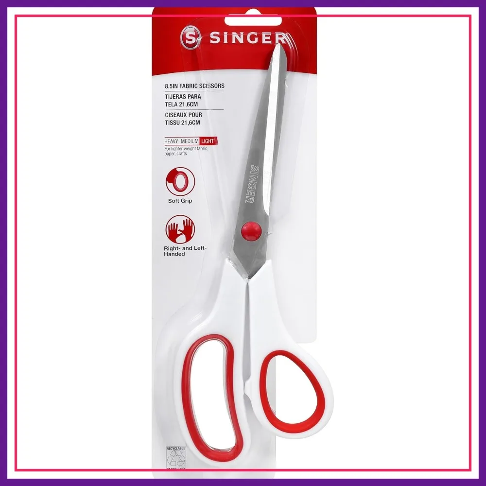 Fabric Scissors with Comfort Grip, 1-Pack, Red & White
Fabric Scissors with Comfort Grip, 1-Pack, Red & White