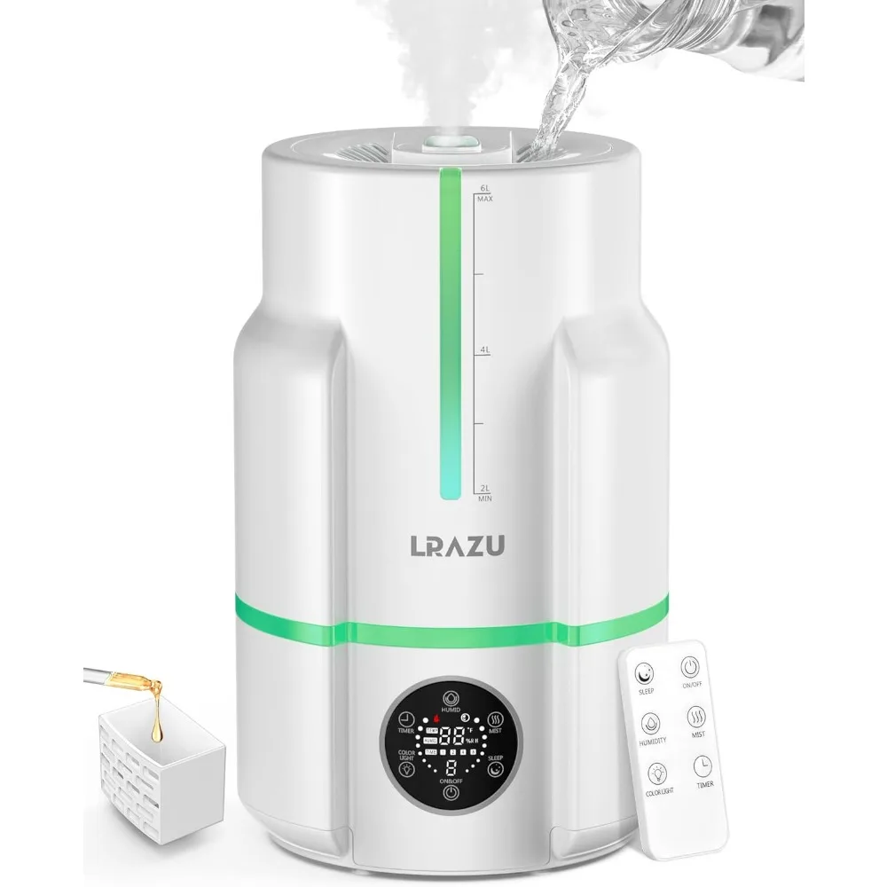 Увлажнитель с прохладным туманом и интеллектуальным гигробистотом, сверхтихий, 22 дБ для большой спальни и детской комнаты, время работы 50 часов, верхняя заполнение, Essentia
Увлажнитель с прохладным туманом и интеллектуальным гигробистотом, сверхтихий, 22 дБ для большой спальни и детской комнаты, время работы 50 часов, верхняя заполнение, Essentia