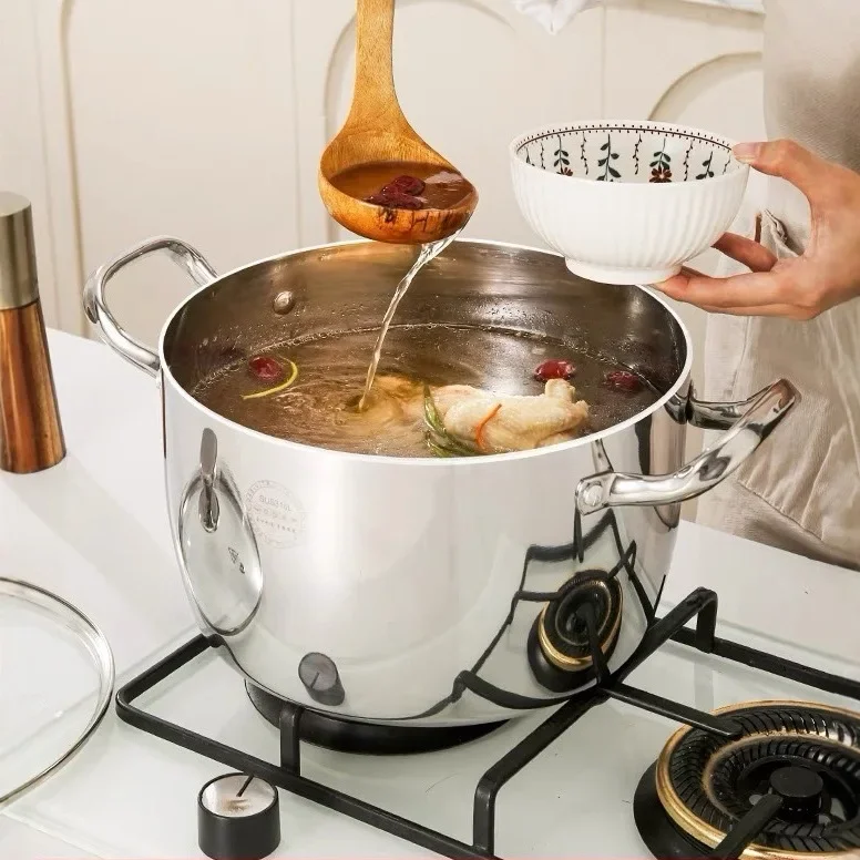 New Food Grade Thickened 316 Stainless Steel Soup Pot Universal Household Large Capacity Porridge Stew Pot
New Food Grade Thickened 316 Stainless Steel Soup Pot Universal Household Large Capacity Porridge Stew Pot