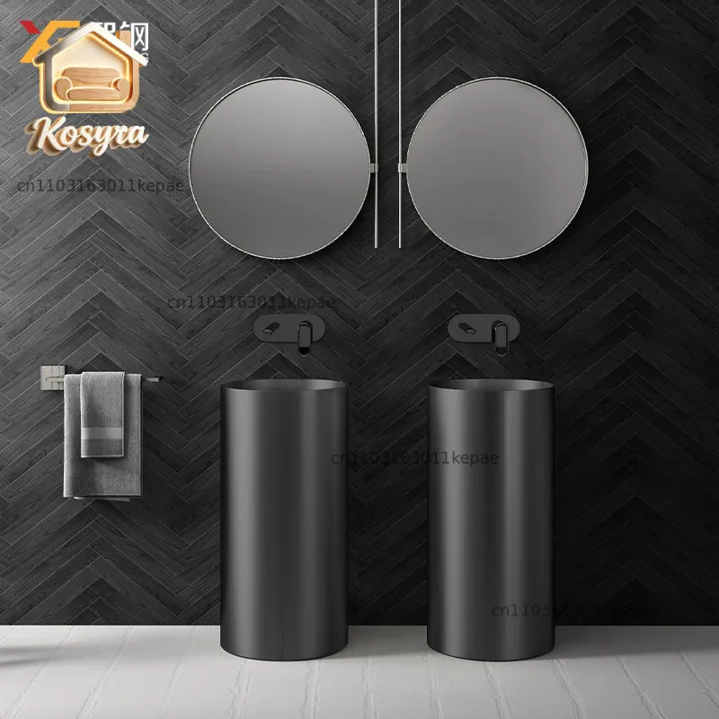Nordic stainless steel column basin integrated floor type round column type washbasin bar KTV column washbasin
Nordic stainless steel column basin integrated floor type round column type washbasin bar KTV column washbasin