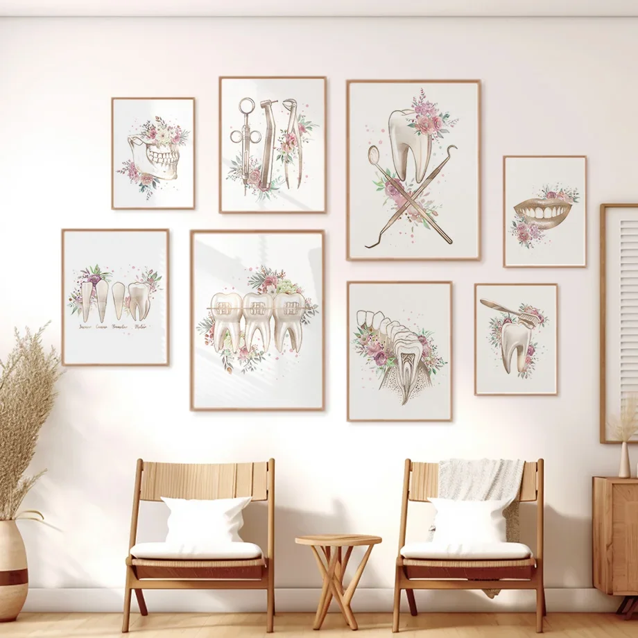 Watercolor Tooth Anatomy Artwork Poster Gift Oral Health Floral Dentist Tool Wall Art Prints Canvas Painting Dental Clinic Decor
Watercolor Tooth Anatomy Artwork Poster Gift Oral Health Floral Dentist Tool Wall Art Prints Canvas Painting Dental Clinic Decor
