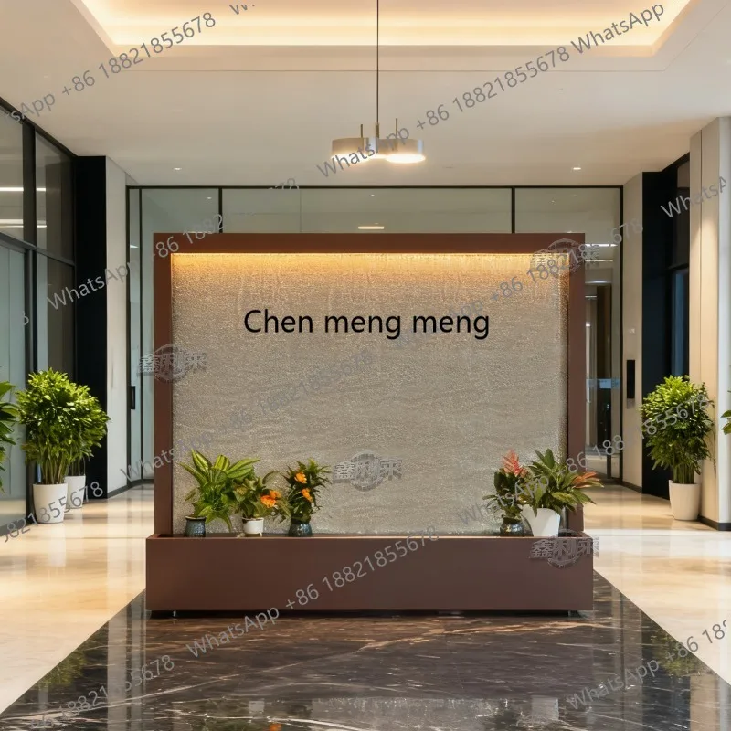 Stainless steel water curtain wall, flowing water waterfall landscaping courtyard, hotel lobby decoration and wealth ornament
Stainless steel water curtain wall, flowing water waterfall landscaping courtyard, hotel lobby decoration and wealth ornament