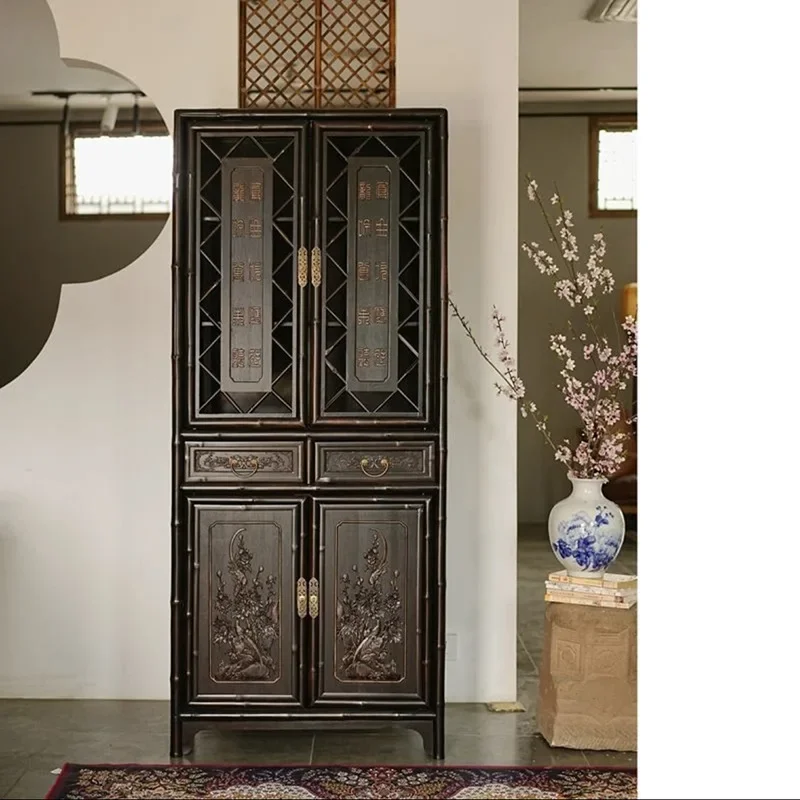 Classical bamboo large bookcase, retro home Chinese study floor storage cabinet, bookcase with door shelf bookcase
Classical bamboo large bookcase, retro home Chinese study floor storage cabinet, bookcase with door shelf bookcase