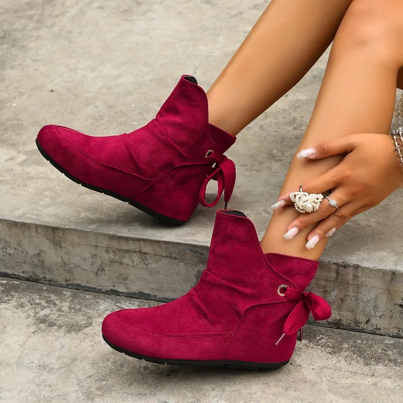 2026 Fashion Pleated Design Round Head Women's Short Boots Spring Autumn New Casual Lace Up Solid Color Comfort Women Shoes
2026 Fashion Pleated Design Round Head Women's Short Boots Spring Autumn New Casual Lace Up Solid Color Comfort Women Shoes