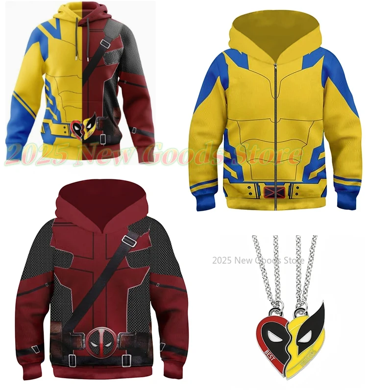 Boys Girls Deadpool Wolverine Cosplay Costume Superhero 3D Print Pullover Hoodies Jacket Sweatshirts for Halloween Party
Boys Girls Deadpool Wolverine Cosplay Costume Superhero 3D Print Pullover Hoodies Jacket Sweatshirts for Halloween Party