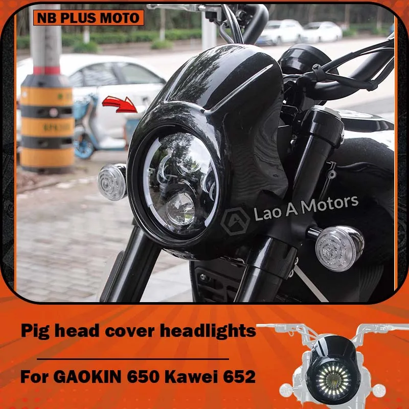 【Premium】For GAOKIN 650 Kawei 652 motorcycle modification pig head cover headlight assembly, retro LED headlight headlight, fro
【Premium】For GAOKIN 650 Kawei 652 motorcycle modification pig head cover headlight assembly, retro LED headlight headlight, fro