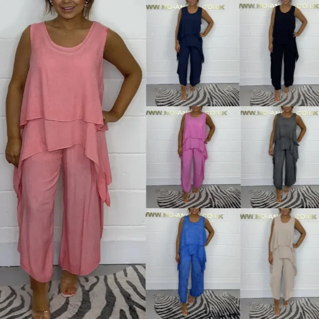 Women Spring Summer Trouser Set Pants Set Sleeveless Wide Leg Pants O Neck Solid Color Casual Fashion Comfortable Regular Fit
Women Spring Summer Trouser Set Pants Set Sleeveless Wide Leg Pants O Neck Solid Color Casual Fashion Comfortable Regular Fit