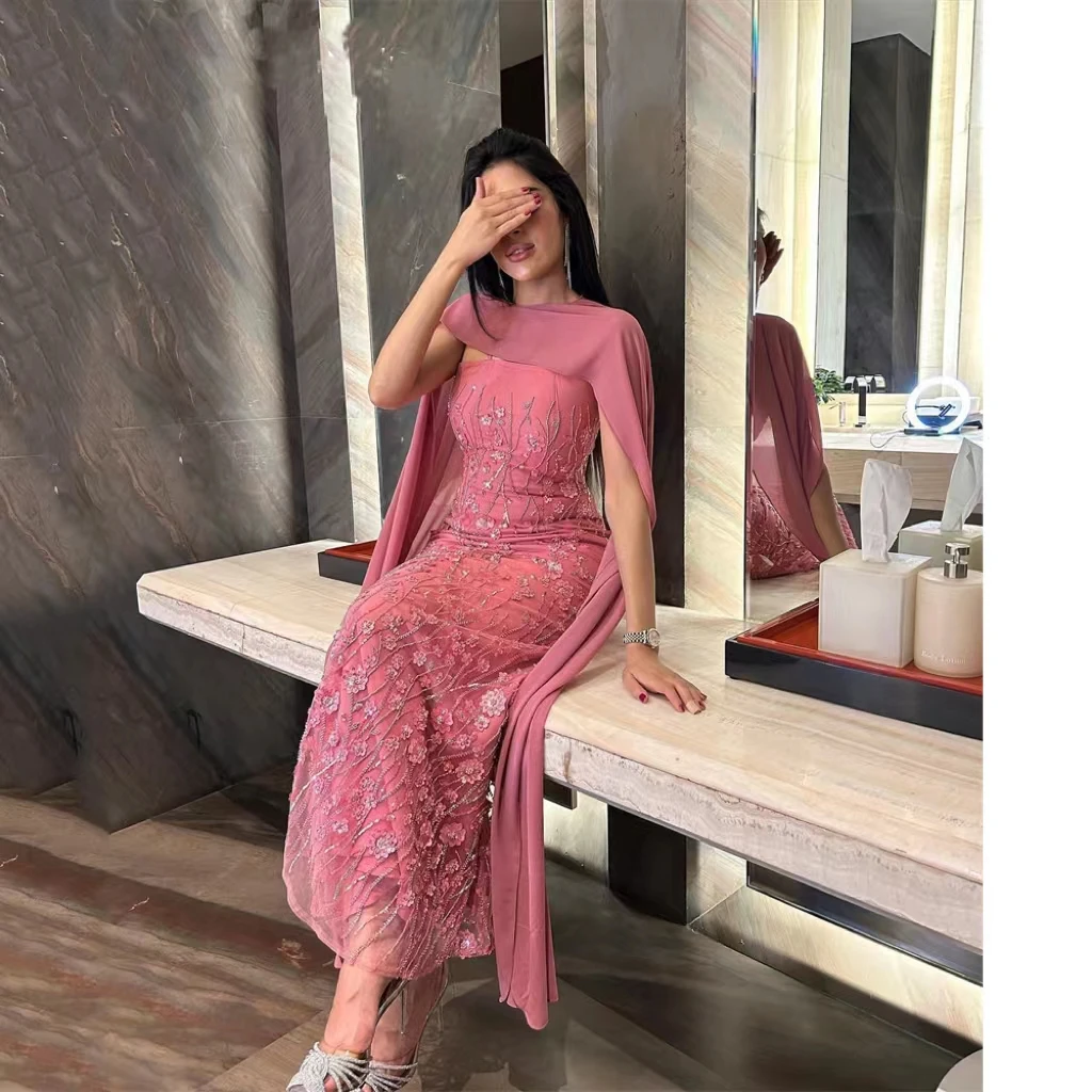 Welove Sexy Beading Applique Strapless Evening Dress 2023 Slim Sleeveless Arabic Ankle-Length Mermaid High-end Custom Gown
Welove Sexy Beading Applique Strapless Evening Dress 2023 Slim Sleeveless Arabic Ankle-Length Mermaid High-end Custom Gown