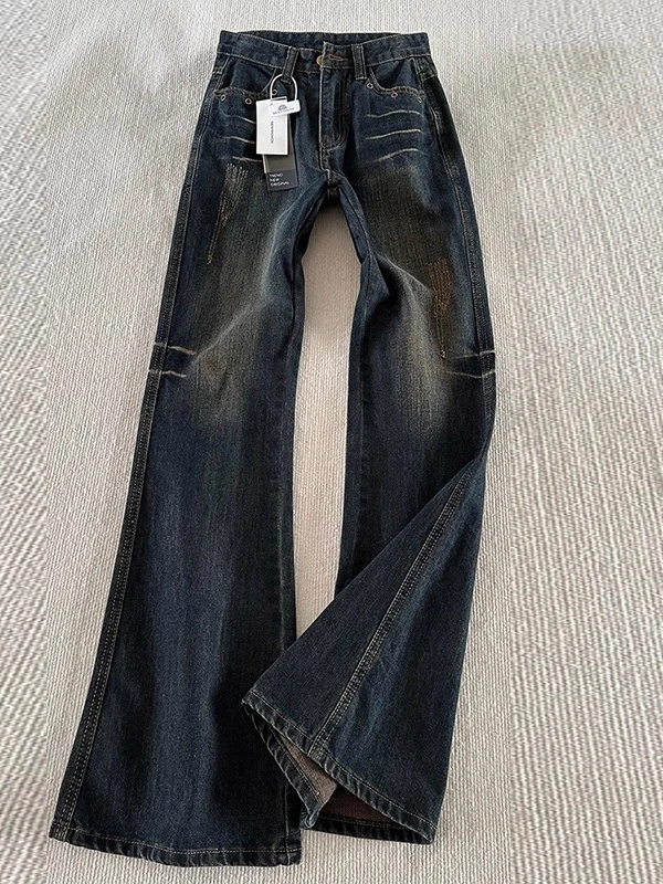 High Waist Bell Bottom Denim Jeans Women's American Style Faded Washed Slimming Hoof Pants plus Size Autumn New Arrival
High Waist Bell Bottom Denim Jeans Women's American Style Faded Washed Slimming Hoof Pants plus Size Autumn New Arrival