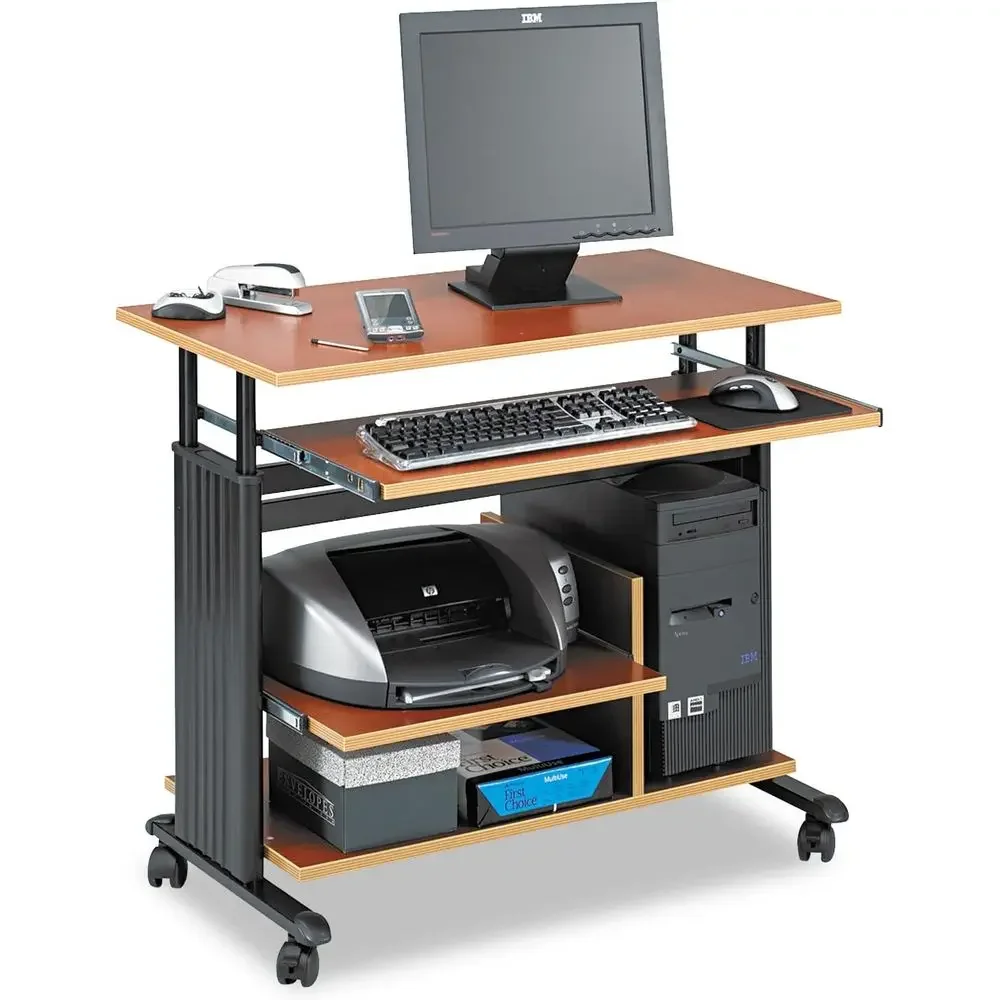 Adjustable-Height Rolling Desk with CPU Storage, Accessory Holder, Cable Management, Locking Casters, Cherry Finish
Adjustable-Height Rolling Desk with CPU Storage, Accessory Holder, Cable Management, Locking Casters, Cherry Finish