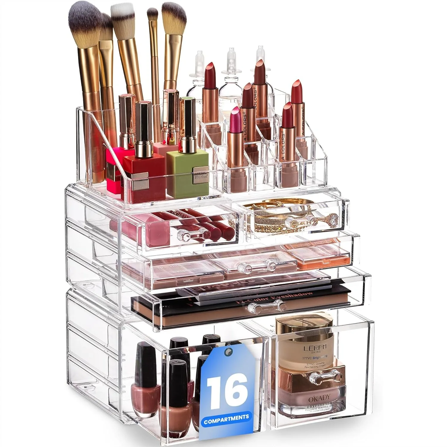 Clear Cosmetic Storage Organizer, Acrylic Makeup Organizer with Drawers, Spacious Vanity Organizer for Skincare and Jewelry
Clear Cosmetic Storage Organizer, Acrylic Makeup Organizer with Drawers, Spacious Vanity Organizer for Skincare and Jewelry