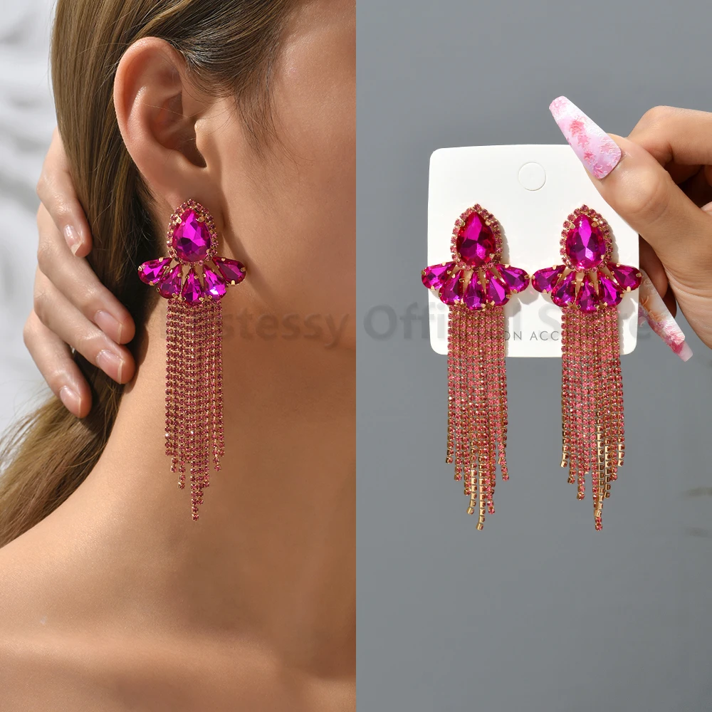 Luxury Unique Design Piercing Earrings For Women Water Drop Shape Long Tassel Pendant Sexy Girl Gift Fashion Jewelry Accessories
Luxury Unique Design Piercing Earrings For Women Water Drop Shape Long Tassel Pendant Sexy Girl Gift Fashion Jewelry Accessories