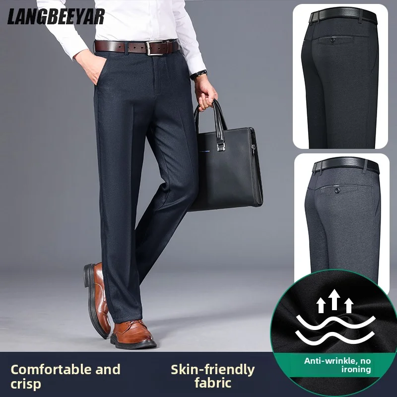 Top Quality 100% Cotton New Brand Casual Fashion Business Long Dress Pants Straight High Waist Trousers Men's Clothing
Top Quality 100% Cotton New Brand Casual Fashion Business Long Dress Pants Straight High Waist Trousers Men's Clothing