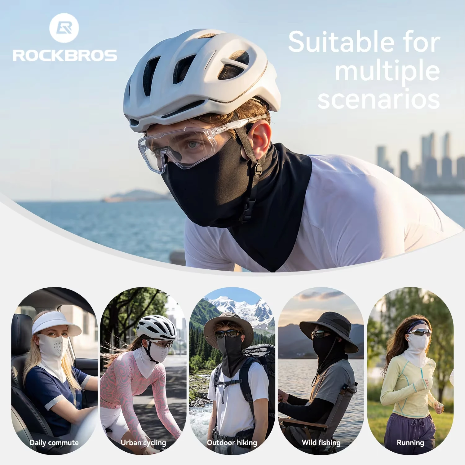 ROCKBROS Ice Silk Sun Protection Facemask Summer Breathable Cooling Mask for Fishing Outdoor Running Cycling Commuting Women Men
ROCKBROS Ice Silk Sun Protection Facemask Summer Breathable Cooling Mask for Fishing Outdoor Running Cycling Commuting Women Men