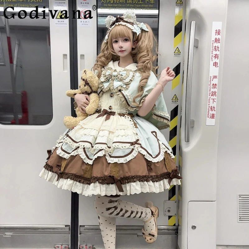 Original Japanese Girl's Kawaii Dresses Cape Set Autumn New Women's Cute Bow Ruffle Lolita Princess Dress Y2K Birthday Dress
Original Japanese Girl's Kawaii Dresses Cape Set Autumn New Women's Cute Bow Ruffle Lolita Princess Dress Y2K Birthday Dress