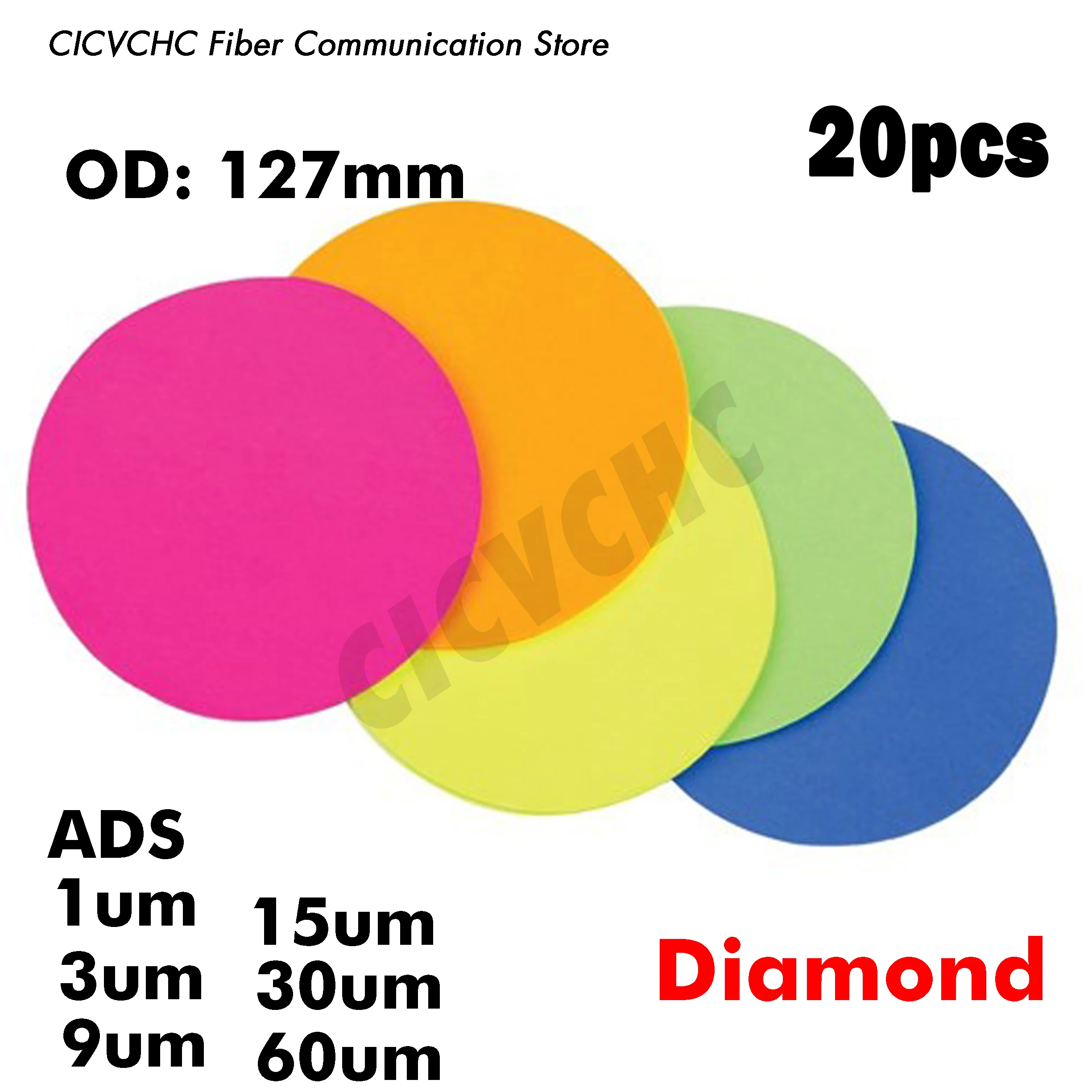 20pcs Diamond Polishing Film with 127mm, long life ADS, 1µm, 3µm, 9µm, 15µm, 30µm, 60µm
20pcs Diamond Polishing Film with 127mm, long life ADS, 1µm, 3µm, 9µm, 15µm, 30µm, 60µm