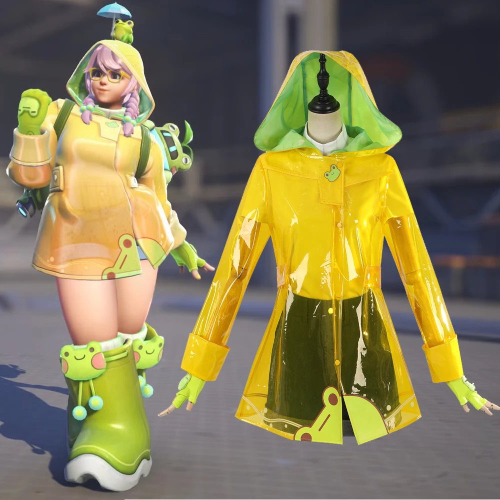 Игра OW Mei Rainy Day, костюм для косплея, женский желтый милый плащ, топ, шорты, сценический наряд для косплея на Хэллоуин
Игра OW Mei Rainy Day, костюм для косплея, женский желтый милый плащ, топ, шорты, сценический наряд для косплея на Хэллоуин