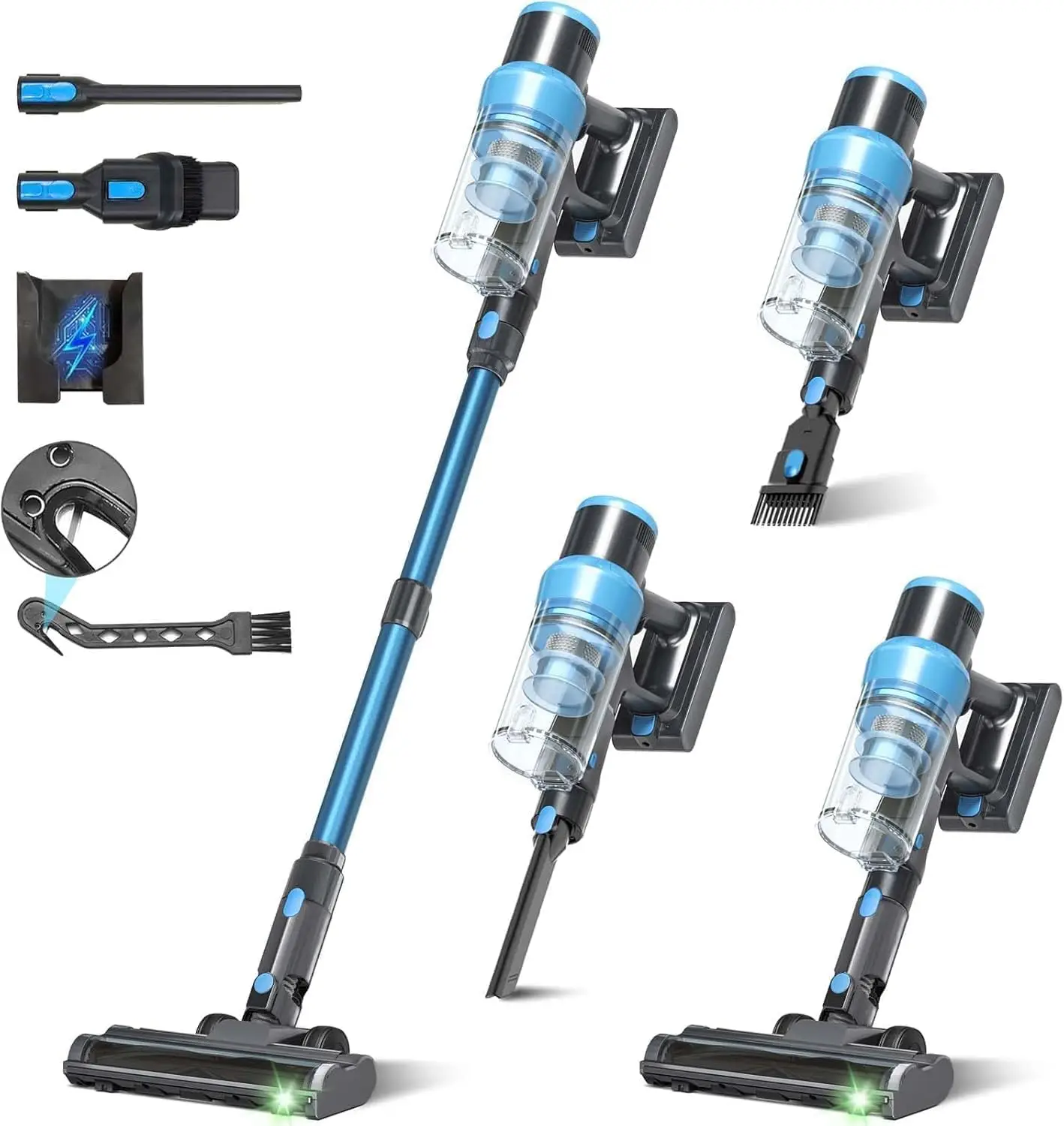 Cordless Stick Vacuum Cleaner: 400W & 48kPa Suction with 65Min Runtime, Self-Standing with Green Light & Anti-Tangle Brush, Rech
Cordless Stick Vacuum Cleaner: 400W & 48kPa Suction with 65Min Runtime, Self-Standing with Green Light & Anti-Tangle Brush, Rech