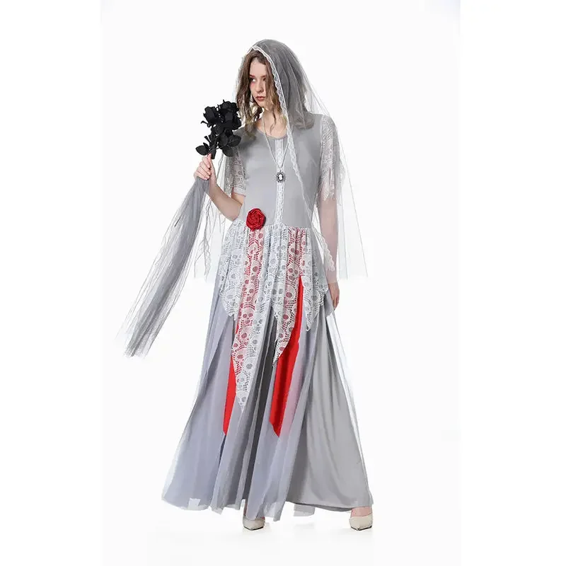Halloween Style Cosplay Adult Women Ghost Bride Costume White Red Vampires Dress Cosplay Short Sleeve Costume Play Show Costume
Halloween Style Cosplay Adult Women Ghost Bride Costume White Red Vampires Dress Cosplay Short Sleeve Costume Play Show Costume