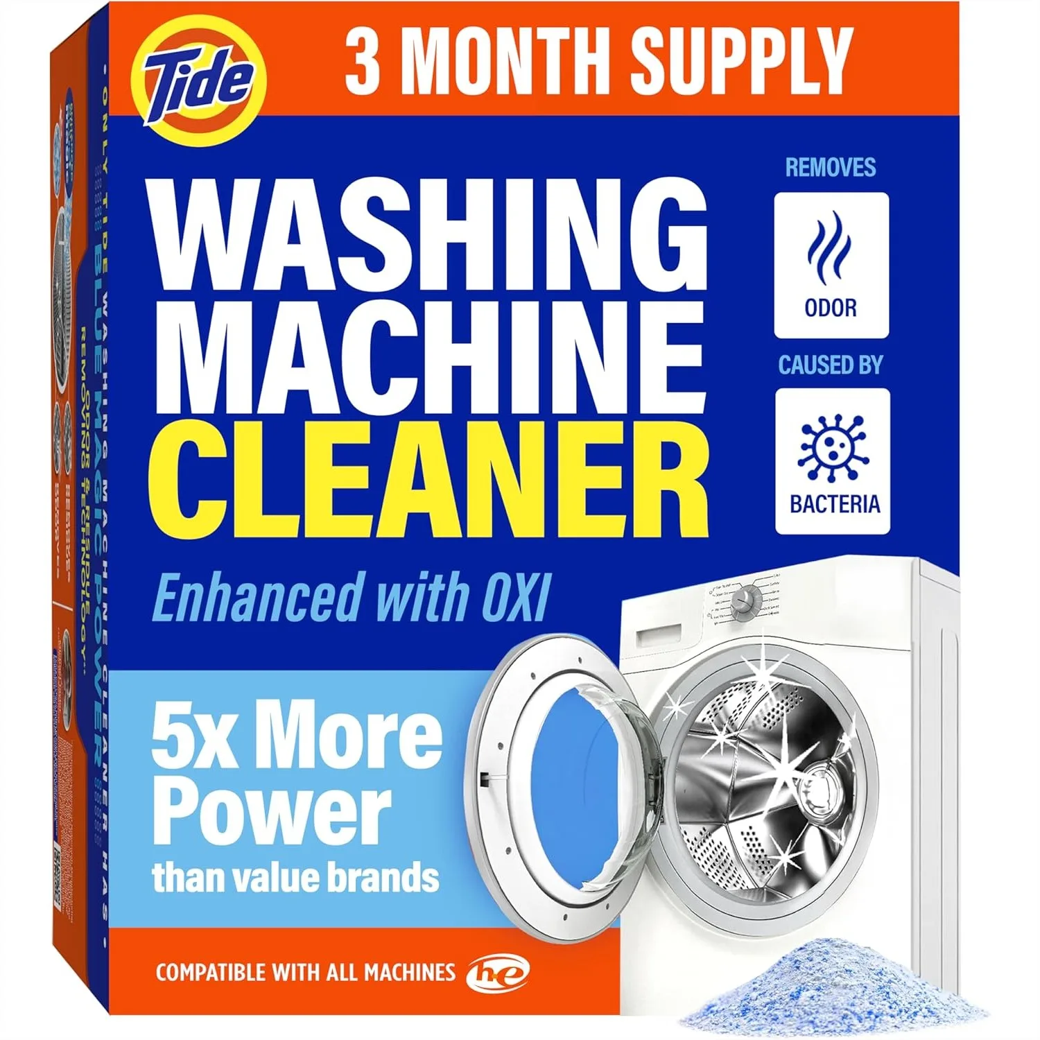 Washing Machine Cleaner Powder with Oxi for Front & Top Loader, Deep Cleaning Odor Eliminator, 3 Month Supply
Washing Machine Cleaner Powder with Oxi for Front & Top Loader, Deep Cleaning Odor Eliminator, 3 Month Supply