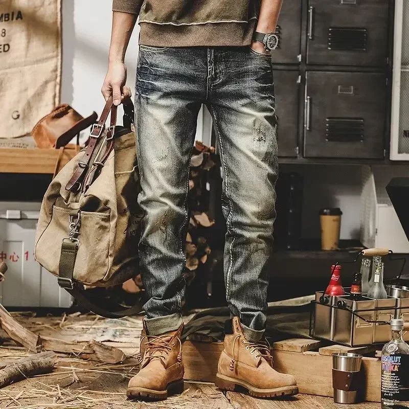 2024 European and American Heavy-duty Retro Amekaji Jeans. Men's New Straight-tube, Casual, Loose, Distressed Long Pants.
2024 European and American Heavy-duty Retro Amekaji Jeans. Men's New Straight-tube, Casual, Loose, Distressed Long Pants.