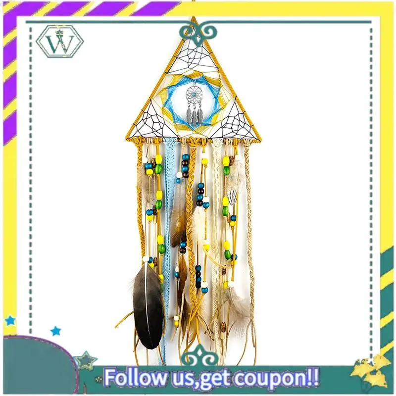 NEW Dream Catcher, Handmade Dreamcatcher With Feather Beads Turquoise Pendant Dream Catchers Boho Wall Art Hanging Decor Durable
NEW Dream Catcher, Handmade Dreamcatcher With Feather Beads Turquoise Pendant Dream Catchers Boho Wall Art Hanging Decor Durable