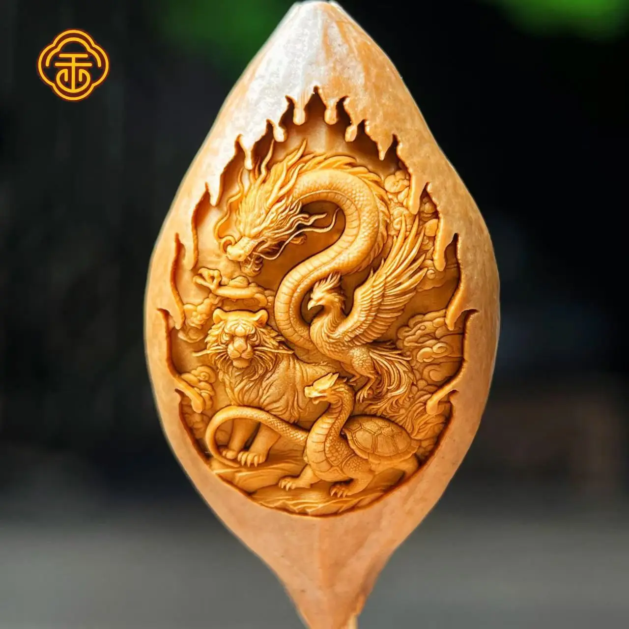Natural Olive Carving 2.0cm Large Grain Single Seed Hand-carved Chinese Qinglong White Tiger Rosefinch Xuanwu God Beast Pendant
Natural Olive Carving 2.0cm Large Grain Single Seed Hand-carved Chinese Qinglong White Tiger Rosefinch Xuanwu God Beast Pendant