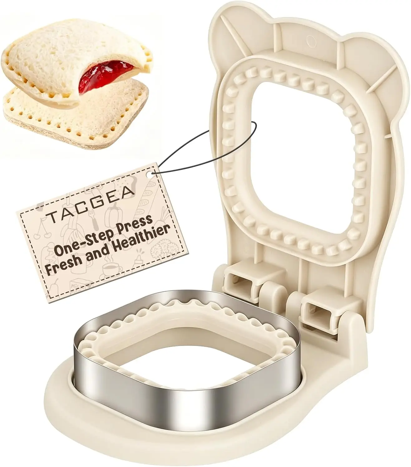 Square Sandwich Cutter & Sealer – 2-in-1 Press for Perfect Lunchbox Snacks, Beige
Square Sandwich Cutter & Sealer – 2-in-1 Press for Perfect Lunchbox Snacks, Beige