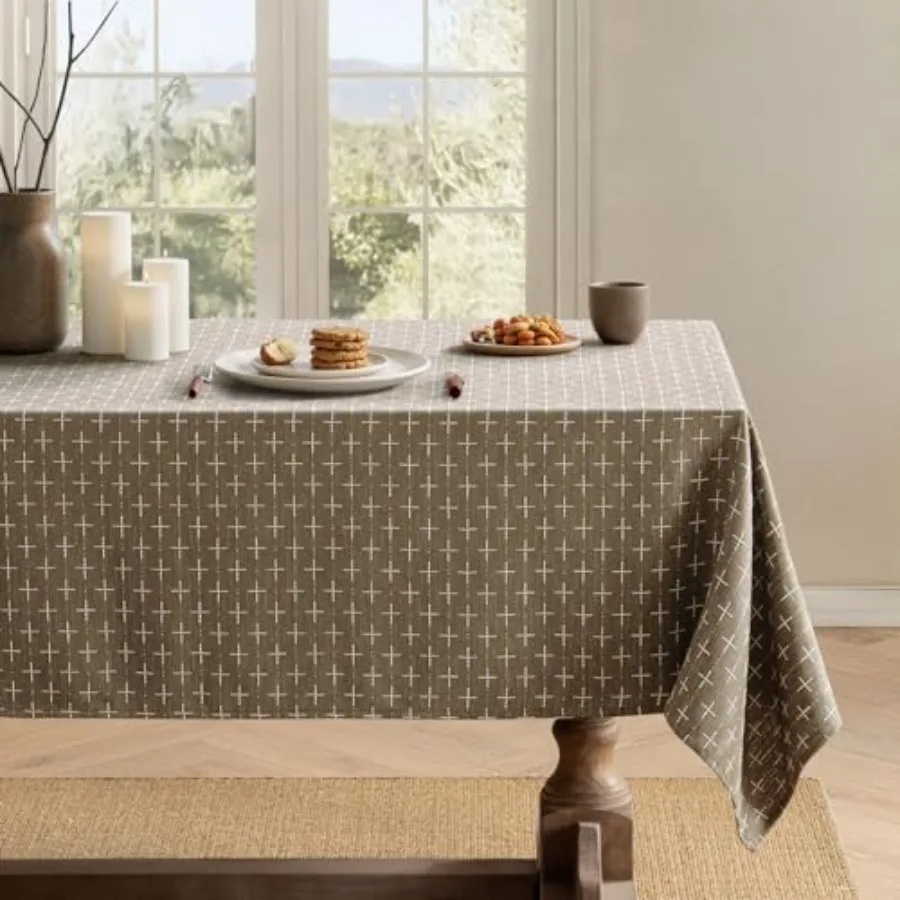 Linen Table Cloth Rectangle Tablecloth Waterproof Spillproof Cross-Star Textured Table Cloth Decorative Rustic Farmhouse Style
Linen Table Cloth Rectangle Tablecloth Waterproof Spillproof Cross-Star Textured Table Cloth Decorative Rustic Farmhouse Style