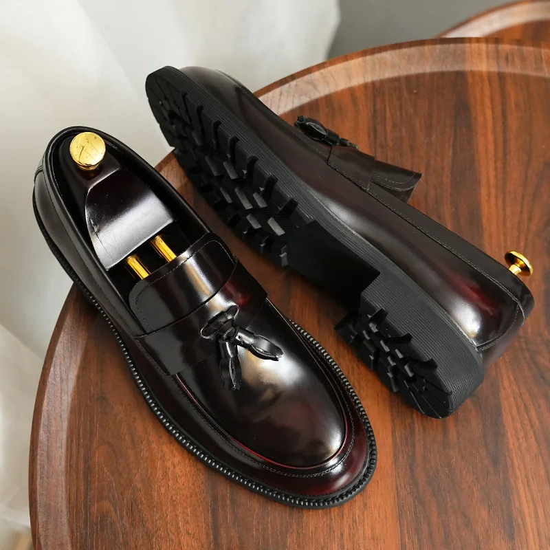 Mens Genuine Leather Slip On Loafer Shoes Business Formal Shiny Oxford Brogues Thick Sole Comfortable
Mens Genuine Leather Slip On Loafer Shoes Business Formal Shiny Oxford Brogues Thick Sole Comfortable