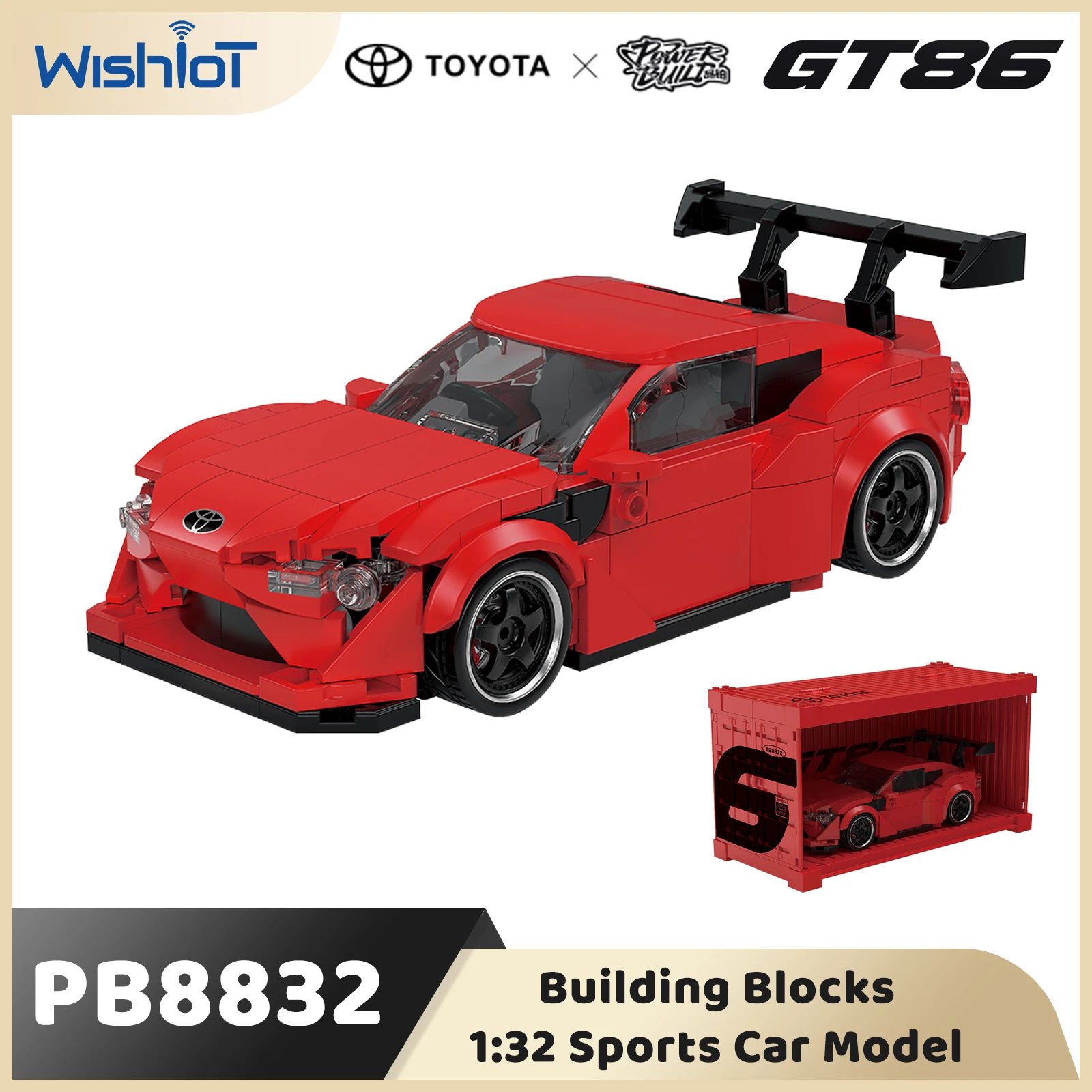 PB8832 MOC Toyota GT86 1:32 Scale Sports Car Building Blocks Retro Red Racing Car Model Container Display Box Kid Toy Ideal Gift
PB8832 MOC Toyota GT86 1:32 Scale Sports Car Building Blocks Retro Red Racing Car Model Container Display Box Kid Toy Ideal Gift