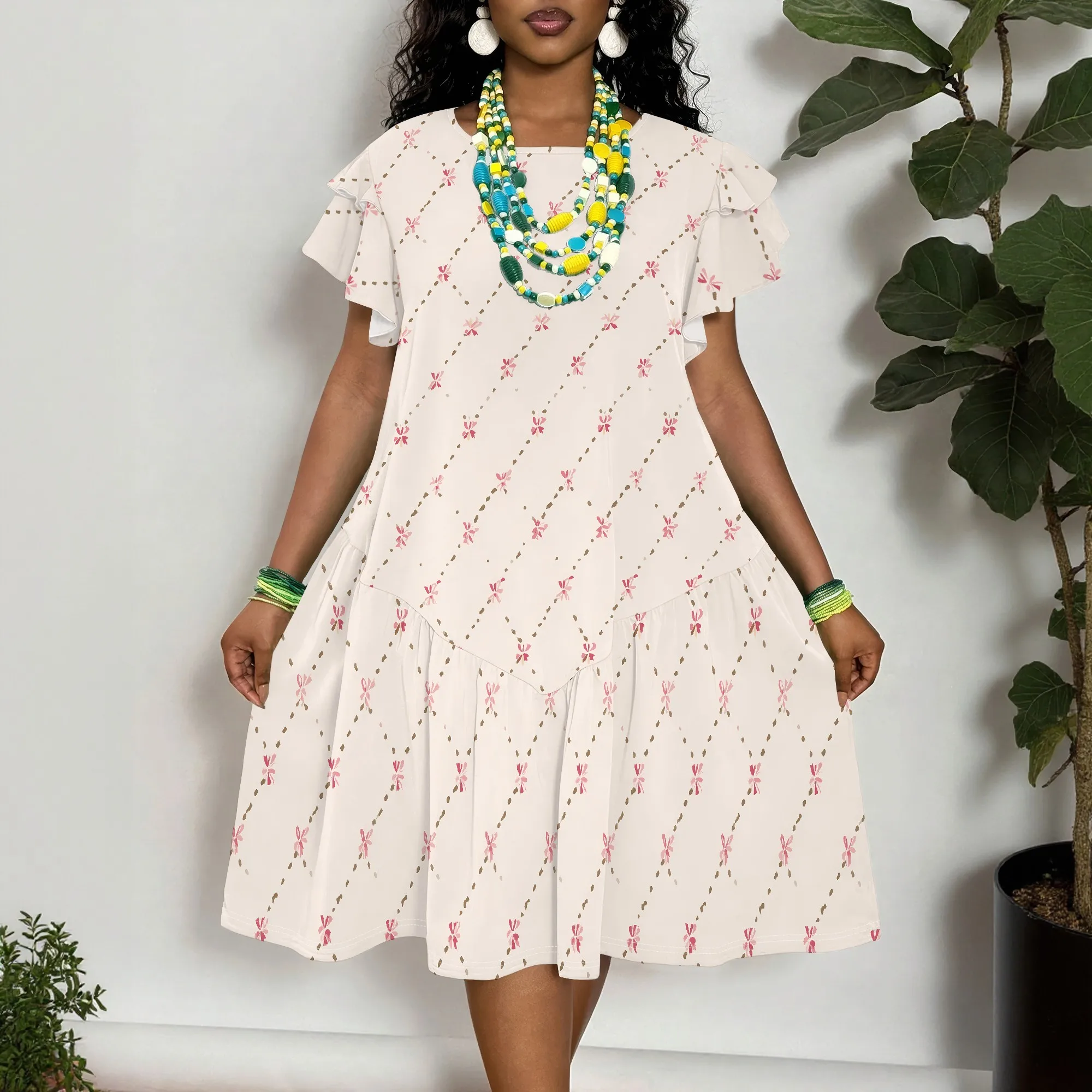 Floral Print Short Sleeve Dress for Women, Ruffled Tiered A-Line Casual Summer Dress XL-6XL
Floral Print Short Sleeve Dress for Women, Ruffled Tiered A-Line Casual Summer Dress XL-6XL