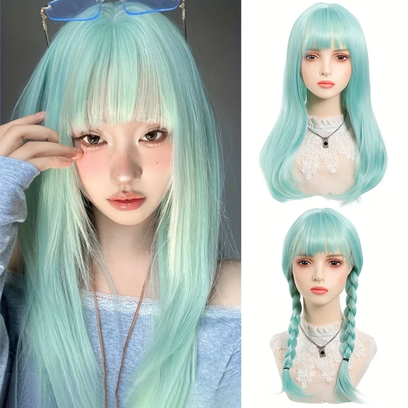 Women's Long Milk Green Straight Synthetic Wig with Bangs -Anime Cosplay, Elf/Ren Costume Party Hair
Women's Long Milk Green Straight Synthetic Wig with Bangs -Anime Cosplay, Elf/Ren Costume Party Hair