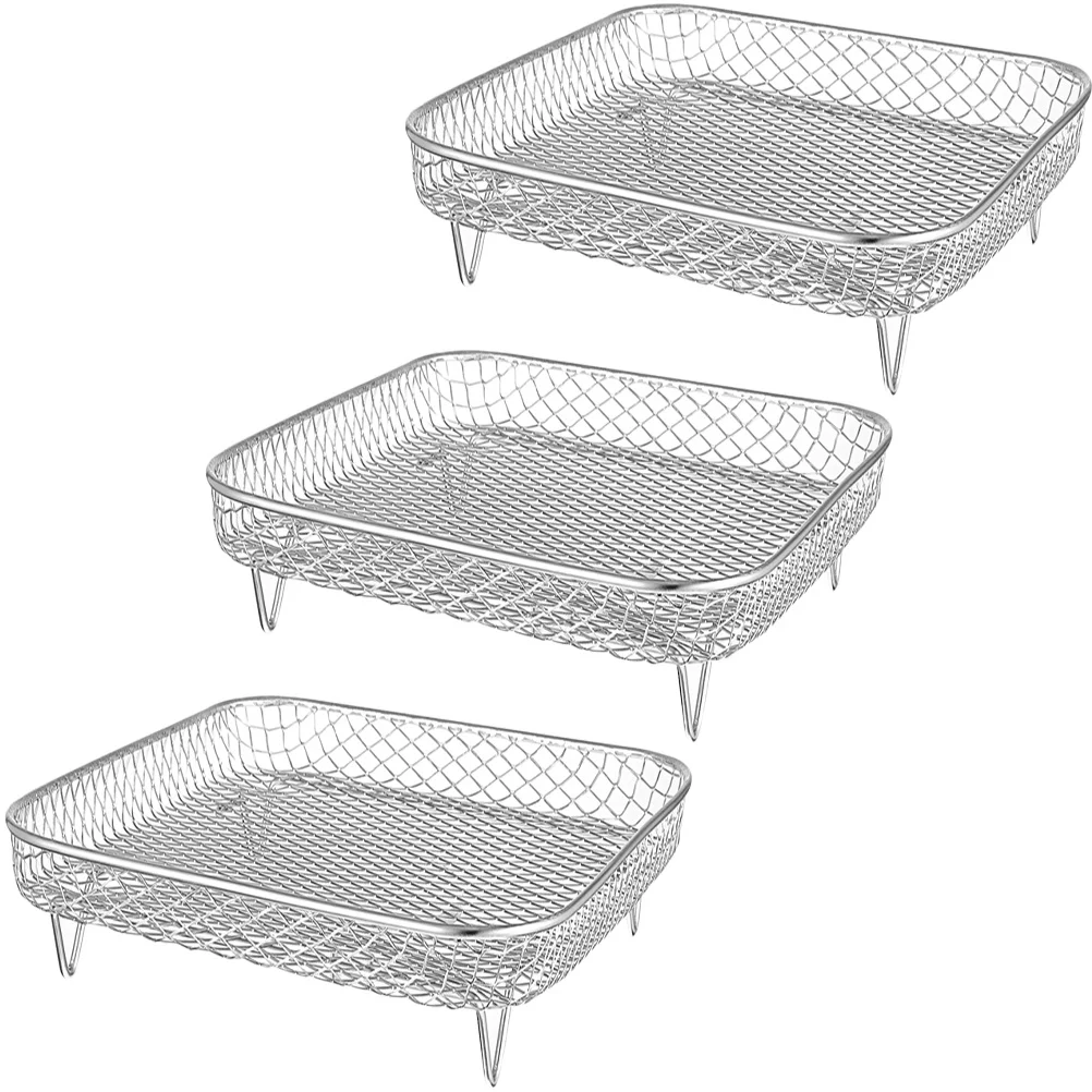 3Pcs Stainless Steel Air Fryer Rack Heavy Duty Reusable Cooking Grill Stand for Oven Roasting Steaming and Drying Convenient
3Pcs Stainless Steel Air Fryer Rack Heavy Duty Reusable Cooking Grill Stand for Oven Roasting Steaming and Drying Convenient