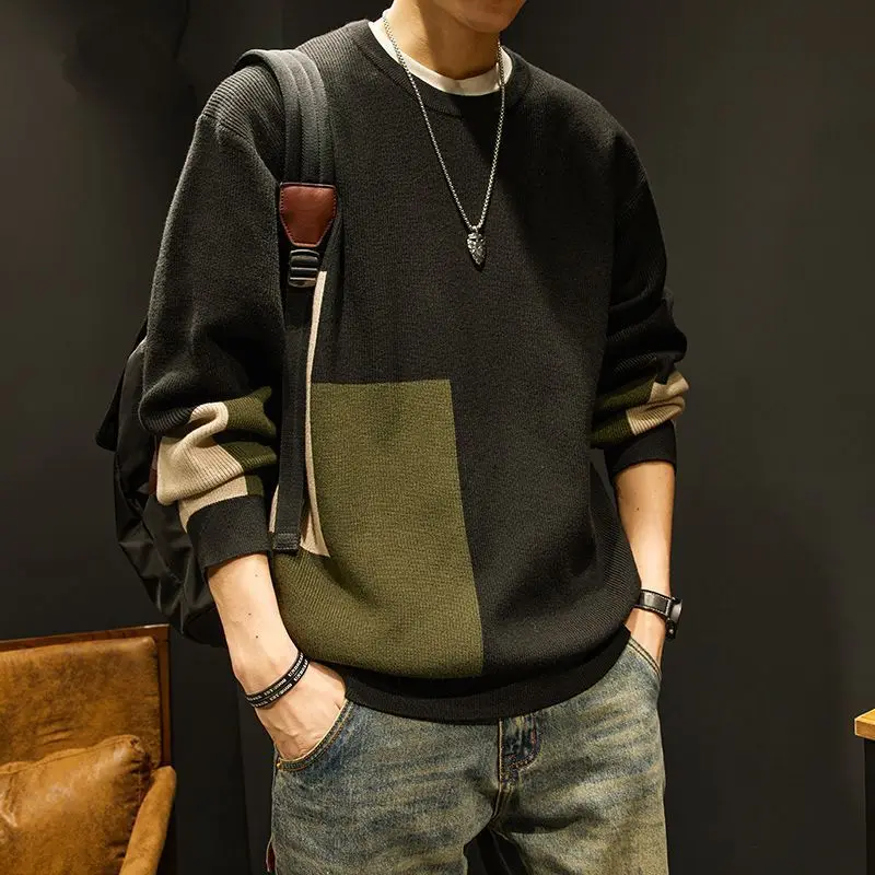 Korean Contrasting Colors Sweaters Men's Clothing Casual Patchwork Autumn Winter Long Sleeve Fashion O-Neck Knitted Pullovers
Korean Contrasting Colors Sweaters Men's Clothing Casual Patchwork Autumn Winter Long Sleeve Fashion O-Neck Knitted Pullovers
