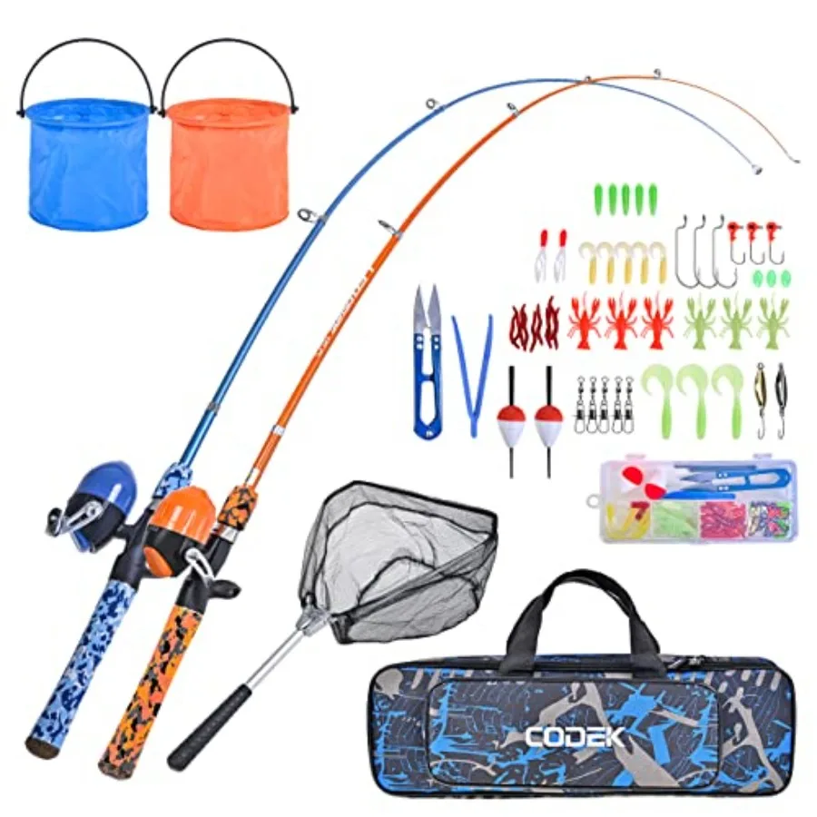 Fishing Pole Set with Full Starter Kits 2 Set Portable Telescopic Fishing Rod and Spincast Reel Cambos with a Fishing Net and 2
Fishing Pole Set with Full Starter Kits 2 Set Portable Telescopic Fishing Rod and Spincast Reel Cambos with a Fishing Net and 2