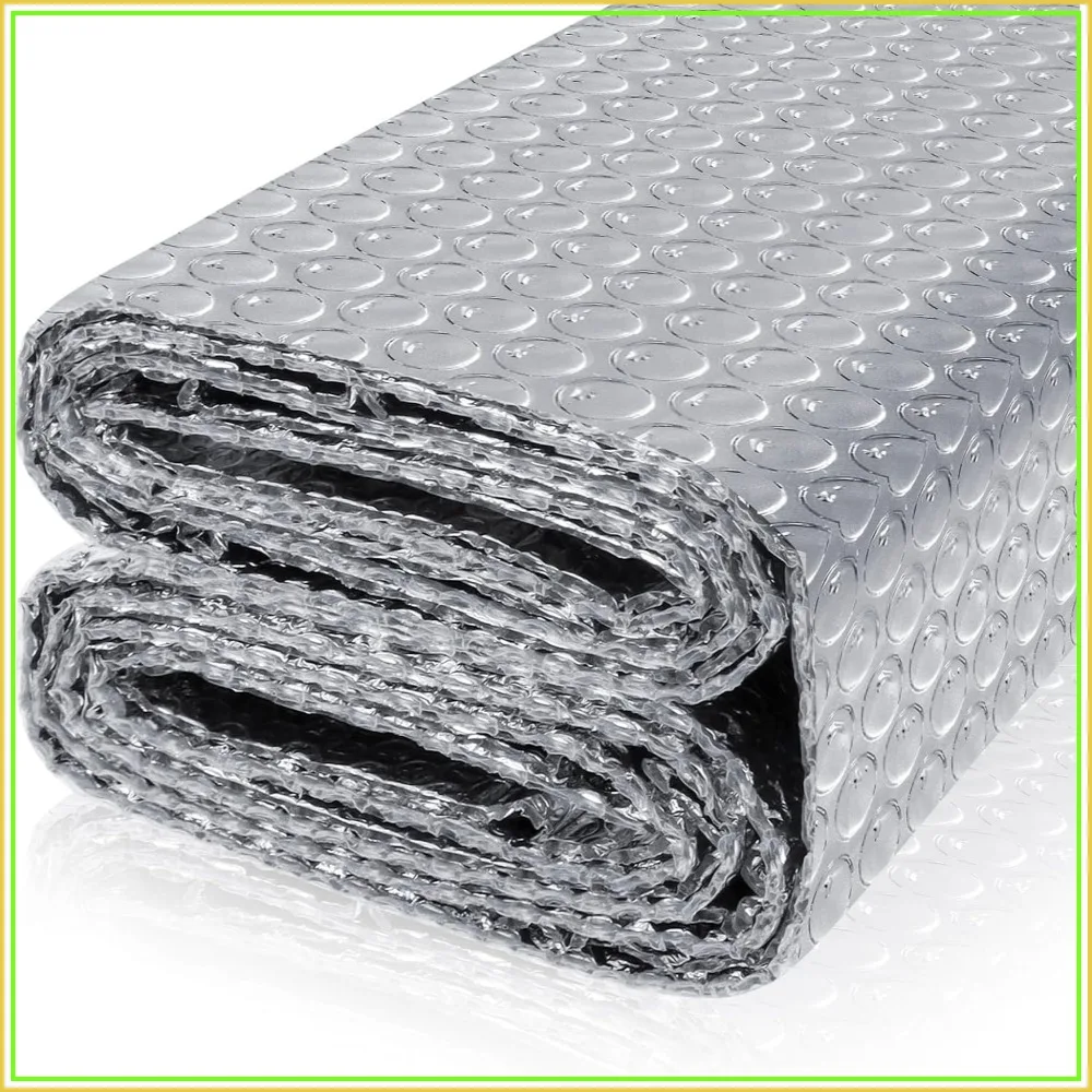 Reflective Bubble Insulation Sheet, Double Side Aluminum Foil Radiant Barrier for Windows, RV, Roof, Garage Door (47IN x 10FT)
Reflective Bubble Insulation Sheet, Double Side Aluminum Foil Radiant Barrier for Windows, RV, Roof, Garage Door (47IN x 10FT)