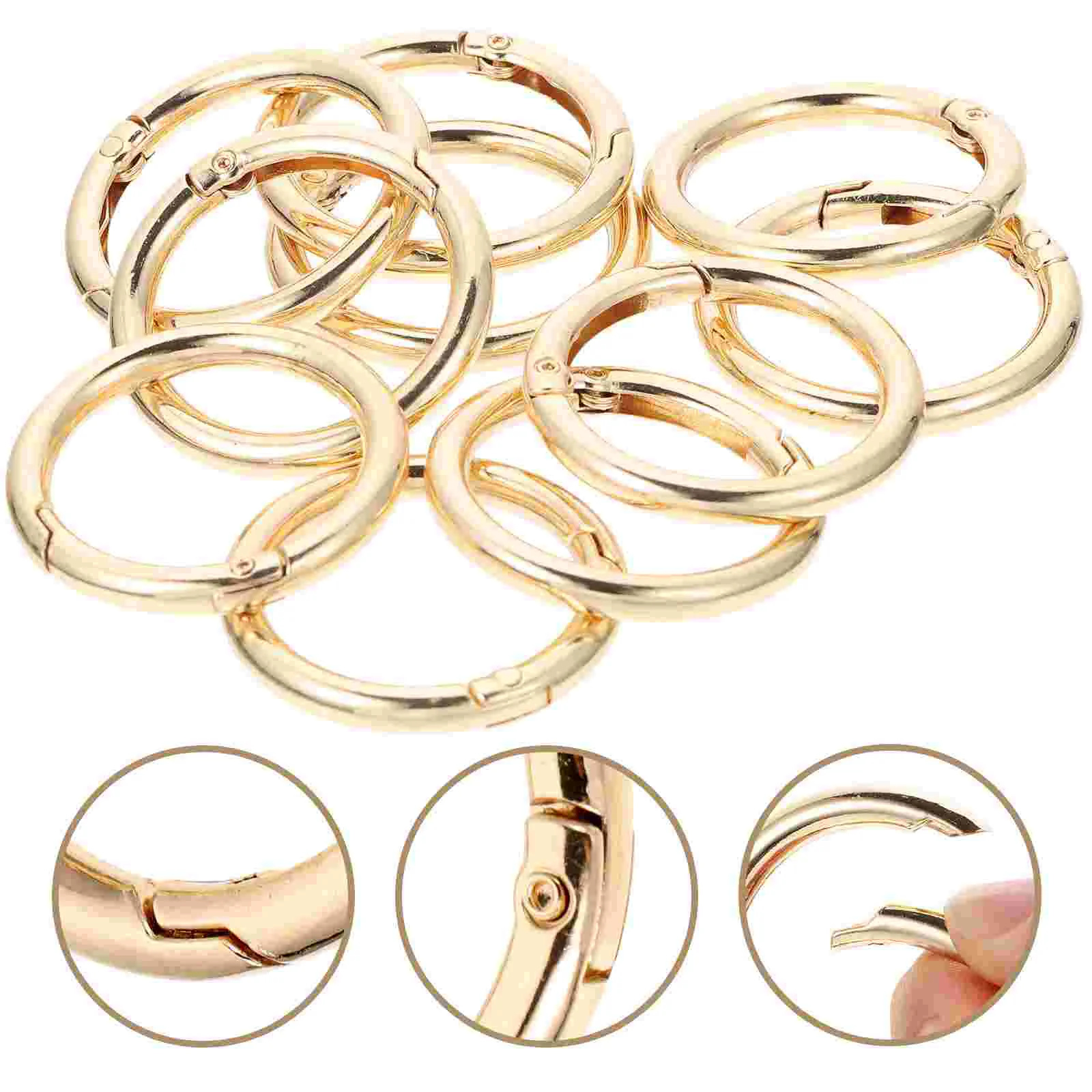 10 Pcs Gold Carabiner Split Spring Buckle Vintage Rings Key Accessory Bamboo Weaving Chains Alloy Metal for Keys Women's
10 Pcs Gold Carabiner Split Spring Buckle Vintage Rings Key Accessory Bamboo Weaving Chains Alloy Metal for Keys Women's