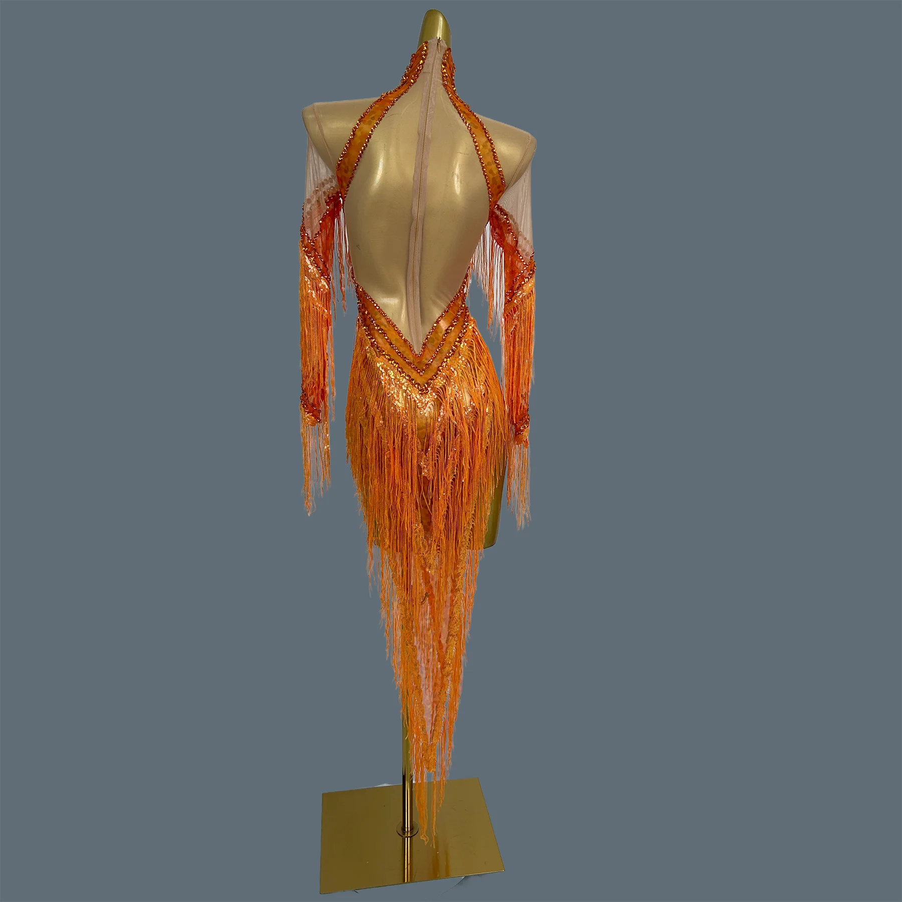 Women Nightclub Orange Sparkly Crystal Fringe Tight Fitting Bodysuit Party Dance Outfit Off Shoulder High Neck Show Wear Chengz
Women Nightclub Orange Sparkly Crystal Fringe Tight Fitting Bodysuit Party Dance Outfit Off Shoulder High Neck Show Wear Chengz