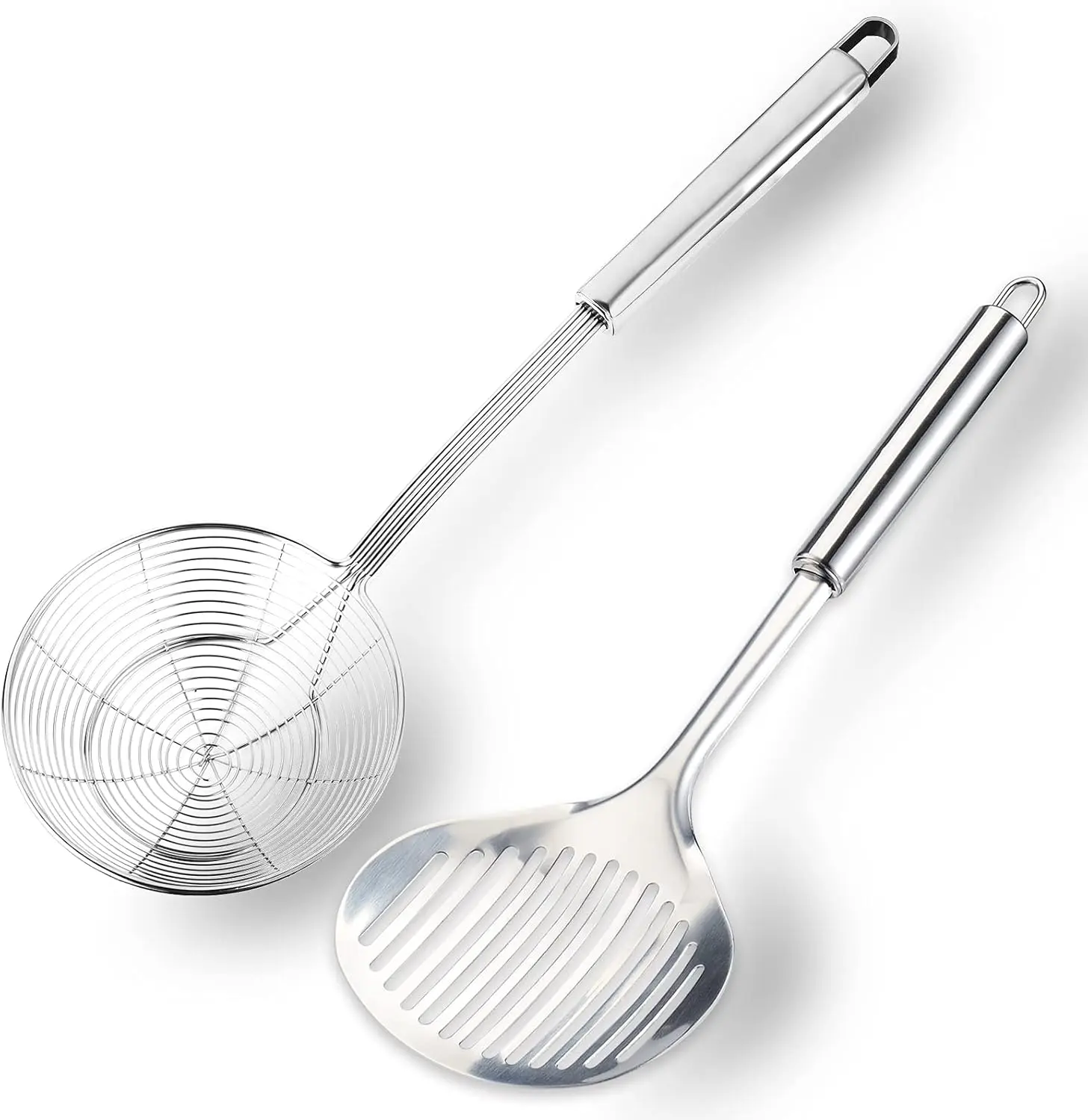 Kitchen Utensil Stainless Steel Cooking Skimmer Slotted Fish Turner Spatula Spoon Colander Drain Water Filter Spoon Ladle Spider Strainer Skimmer Ladle for Cooking &Frying (2pcs)
Kitchen Utensil Stainless Steel Cooking Skimmer Slotted Fish Turner Spatula Spoon Colander Drain Water Filter Spoon Ladle Spider Strainer Skimmer Ladle for Cooking &Frying (2pcs)