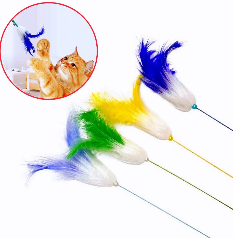 Cat Toy Feather Cats Teaser Stick Colorful Cat Toys Interactive Long Handle Wool Feather Stick Toys for Cats Tease Toy with Bell
Cat Toy Feather Cats Teaser Stick Colorful Cat Toys Interactive Long Handle Wool Feather Stick Toys for Cats Tease Toy with Bell